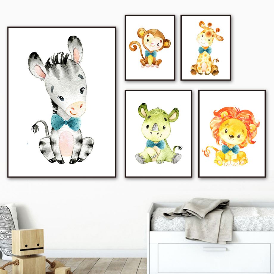 Wall Art ภาพวาดผ้าใบการ์ตูนสิง - Baby Nursery Mirror บทวิจารณ์และราคา