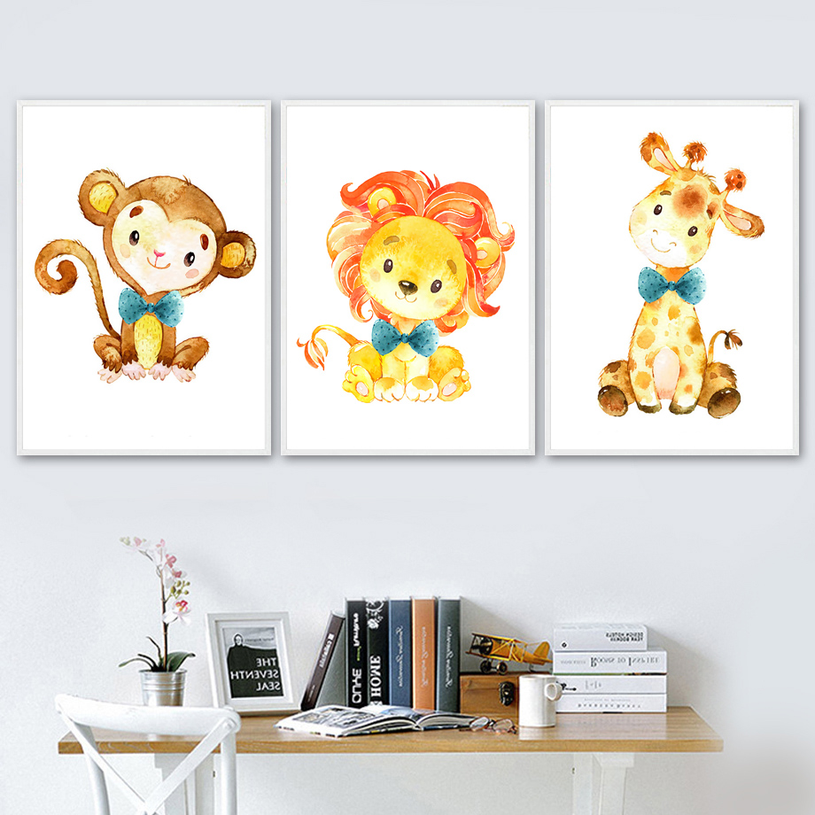 Wall Art ภาพวาดผ้าใบการ์ตูนสิง - Baby Nursery Mirror บทวิจารณ์และราคา