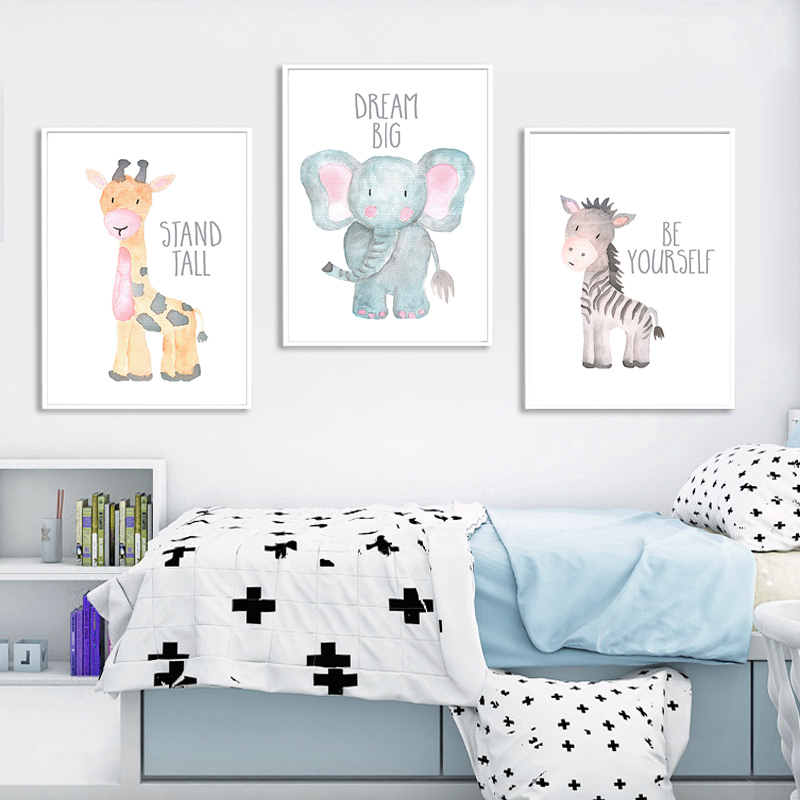 เด็กสัตว์สิงโตช้างยีราฟโปสเตอร - Baby Nursery Mirror บทวิจารณ์และราคา