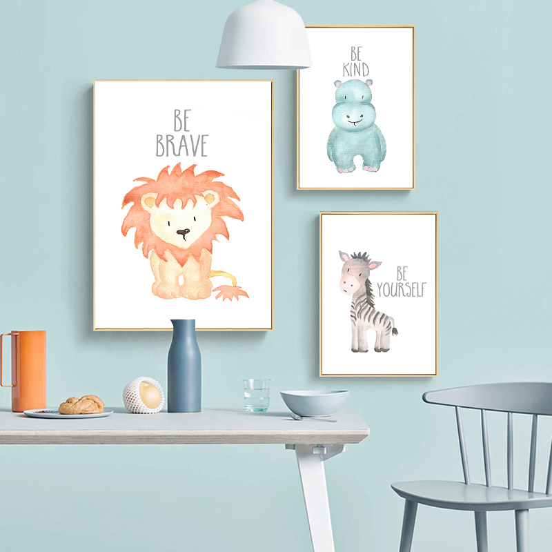 เด็กสัตว์สิงโตช้างยีราฟโปสเตอร - Baby Nursery Mirror บทวิจารณ์และราคา